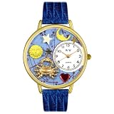 Whimsical Watches Unisex Cancer Royal Blue Leather Watch #G1810004