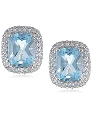 Sterling Silver 6.33cttw Gemstone and Created White Sapphire Earrings