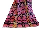 Coach Pink Black Plaid Tartan Guaze Signature Scarf 98762