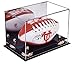 Better Display Cases Acrylic Mini - Miniature (not Full Size) Football Display Case with Gold Risers and Mirror (A005-GR)