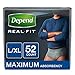 Depend Real Fit Incontinence Underwear for Men, Maximum Absorbency, L/XL, Grey, 52 Count