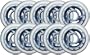 Clear / Silver Inline Skate Wheels 80mm 78a 10-Pack