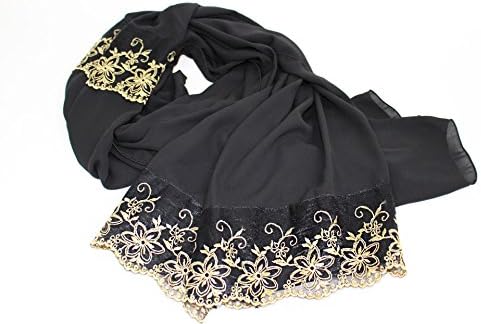 Stylish Design Womens Ready to Wear Polyster HIJAB Scarf (Black)