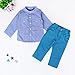 Rorychen Little Boys' 2 Pieces Stripe Long Sleeve Shirt and Trousers Set Outfit