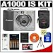 Canon PowerShot A1000 IS Compact Digital Camera (Gray) + 8GB SD Card + Case + Batteries + Accessory Kit