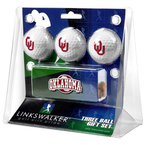 Oklahoma Sooners Ncaa 3 Golf Ball Gift Pack W/ Hat Clip