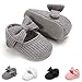 Tuoting Infant Baby Girl Shoes, Bowknot Baby Mary Jane Flats Princess Dress Shoes Soft Baby Crib Shoes (0-6 Months, 1933 Grey)