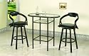 2 29" Black Swivel Barstools & Table Set