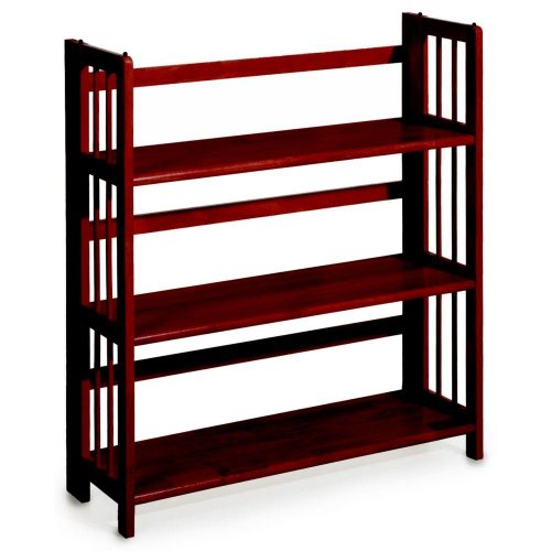 Mission Style 38 x 27.5 Inch Mahogany Folding / Stacking Bookcase, 27.5
