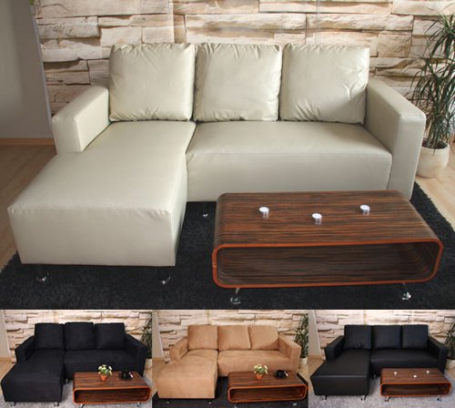 Sofa Couch Ecksofa Eckcouch M48, 196cm