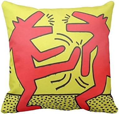 Polly Mercedes Custom Cotton Polyester Keith Haring Modern Art Great Artwork Throw Pillow Case Pillowcase Cover (15) 16 X16 Pillowcase (two Side)