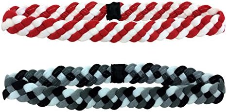 Braided Headbands, Multi Colored Headbands, Stunning Authentic Braided Bands, Soft and Washable, Perfect for Sports and Working Out Combo 3 (2 Pack)