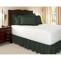 Olympic Queen Hunter Ruffled Bed Skirt with 21" Drop
