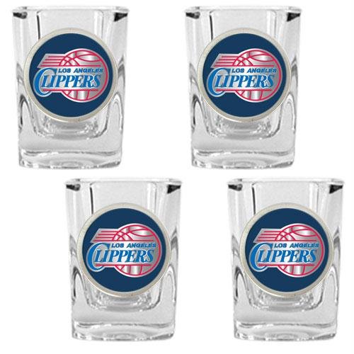 NBA Los Angeles Clippers Four Piece Square Shot Glass Set