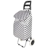 Black Dots Folding Wheeled Festival Shopping Trolley
