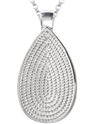 925 Sterling Silver High-Polish Finish Teardrop Rope Design Pendant
