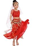 Astage Big Girls` Belly Dance Carnival Dancing Dress Red S-M