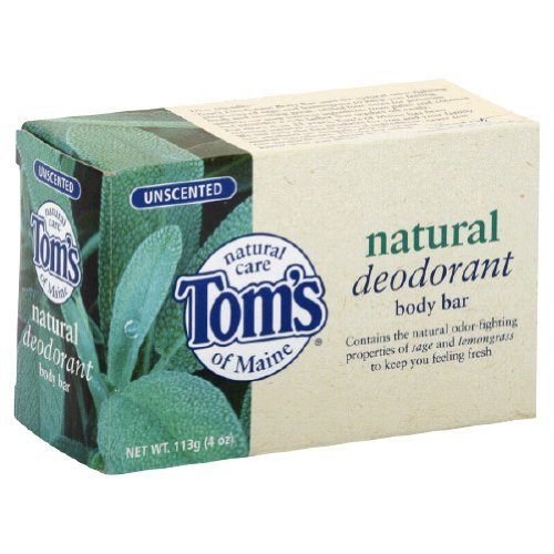 Tom's of Maine Natural Deodorant Soap, Unscented, 4-Ounce Bar