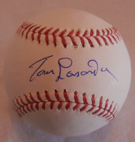 Tommy Lasorda Autographed Official Major League Baseball W/PROOF, Picture of Tommy Signing For Us, Los Angeles Dodgers, World Series Champions
