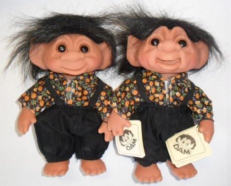 (One) DAM Original Boy Troll 8.5 'in Overalls with Pointed Ears Doll doll figure ( parallel import )