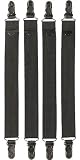 Shirt Stays - Shirt Garters - Keep Shirt Down and Socks Up! (Straight Black 4 Pack)