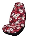 Allison 65-0346RED Red Hawaiian Print Universal Bucket Seat Cover - Pack of 2