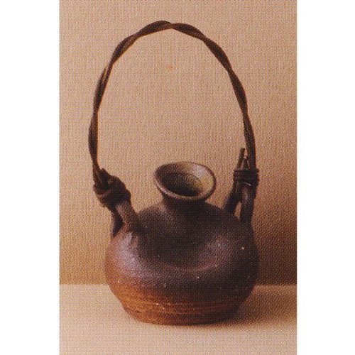 信楽焼　陶器の花瓶　ひねり壺 