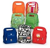 Fancy Fully Insulated Lunch Tote with Food Storage Container - Green Paisley