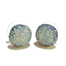 Blue Opal Dichroic Glass Stud Earrings