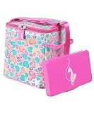 Baby Phat Small Diaper Bag with Diaper Wipe Container - Pastel Hearts