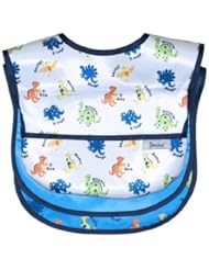 Waterproof Feeder Bib w/Flip Pocket, 3 Pack, Dinosaur, Frenchie Mini Couture