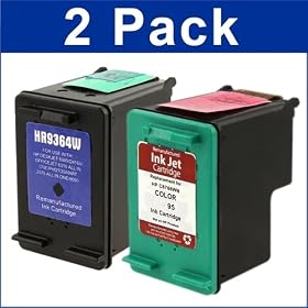 (2 Pack) HP- No.98 & No. 95 Black and Tri-Color Remanufactured Ink C8766WN - C9364WN) HP DesignJet 5940 5940xi Deskjet 5940xi 5940 OfficeJet 6310v 6310xi 6310 PhotoSmart 2570 2575 2575v 2575xi C4100 C4110 C4140 C4150 C4180 C4183 C4188 D5060 D5065 D5069 D5145 D5160 D5155