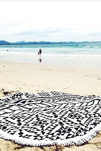 Geometric Round Roundie Beach Throw Towel Yoga Mat Picnic Blanket