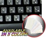 DVORAK SIMPLIFIED KEYBOARD STICKERS WITH WHITE LETTERING ON TRANSPARENT BACKGROUND