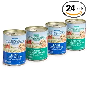 HARMONY FARMS 2-Flavor Variety Pack Dog Food (Roast Lamb Dinner & County Chicken Dinner) 12.5-Ounce Cans (Pack of 24)