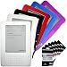 6 Colors Amazon Kindle 2 E-Book Reader Silicone Rubber Skin Cases (Clear, Black, White, Red, Blue, Purple) + 6 Packs FREE Kindle2 Anti Scratch LCD Screen Protectors