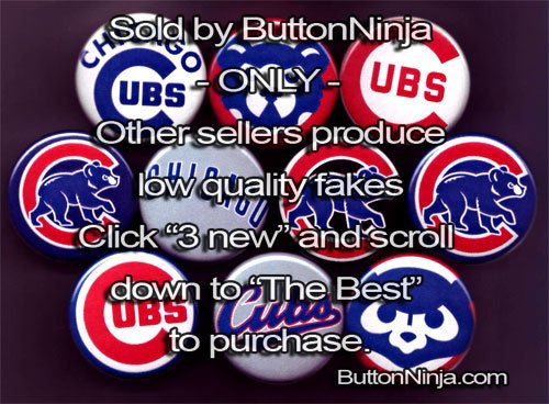 Set of 10 Chicago Cubs Pins 1.25