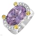 High Quality Ring With 9.40ctw Precious Stones - Genuine Diamonds, Amethyst and Citrines Crafted in 14K White Gold. Total item weight 11.0g (Size 9)