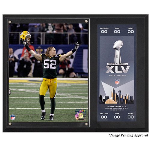 Mounted Memories Green Bay Packers Super Bowl XLV Champions Clay Matthews 12x15 Sublimated Plaque