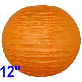 Red Orange Chinese Japanese Paper Lantern Lamp 12 Diameter - Just Artifacts Brand by Just Artifacts