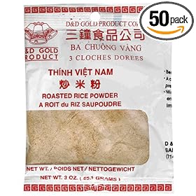 D&D Roasted Rice Powder, Vietnam Thinh, 3-Ounce Pack (Pack of 50)