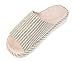 Bronze Times (TM) Unisex Vertical Stripes Indoor Cotton Flax House Slippers