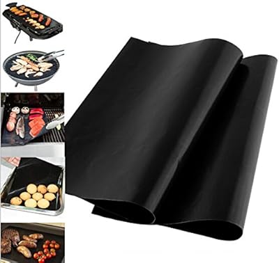 BBQ Grill Mat, Baking Mats, for Outdoor Barbecue, Cooking, Cake Baking, Heavy-Duty, Non Stick, 16"x13", Grill Pad Works With Gas, Electric, Charcoal Grills