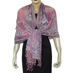Scarf Stole Wool in Jacquard Design for Womens India