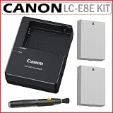 Canon LCE8E LC-E8E Battery Charger with 2 Replacement LP-E8 Battery Packs and Lens Cleaning Pen