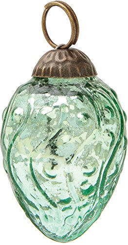 Luna Bazaar Mini Mercury Glass Ornament (Marie Design, 1-Inch, Vintage Green) - Vintage-Style Decoration
