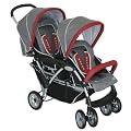 MARCO Tandem tde1-rio - Kinderwagen f�r zwei Kinder, R�ckenlehne mit Rasterverstellung, inkl. Regenverdeck, rot