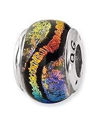 Sterling Silver Rainbow Dichroic Glass Bead