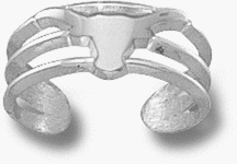 Texas Longhorns Solid Longhorn Toe Ring - Sterling Silver Jewelry