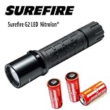 Surefire G2 LED G2L-BK High-Intensity LED Flashlight Black With Three Surefire Batteries